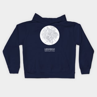 Lubumbashi, Democratic Republic of the Congo City Map - Full Moon Kids Hoodie